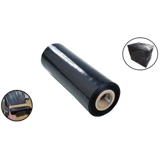 Rolo Bobina Plástico Filme Stretch Preto Embalagem 50cm 3kg