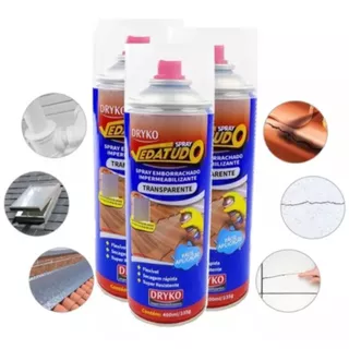 Kit 3 Borrachas Manta Líquida Transparente Impermeabilizante 400ml Vedatudo Para Telhado/Cantos/Juntas/Concreto