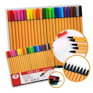 Kit Canetas Coloridas Fine Line Ponta Fina Fineliner 0.4mm 1ª Linha Escolar Qualidade em Oferta na Shopee
