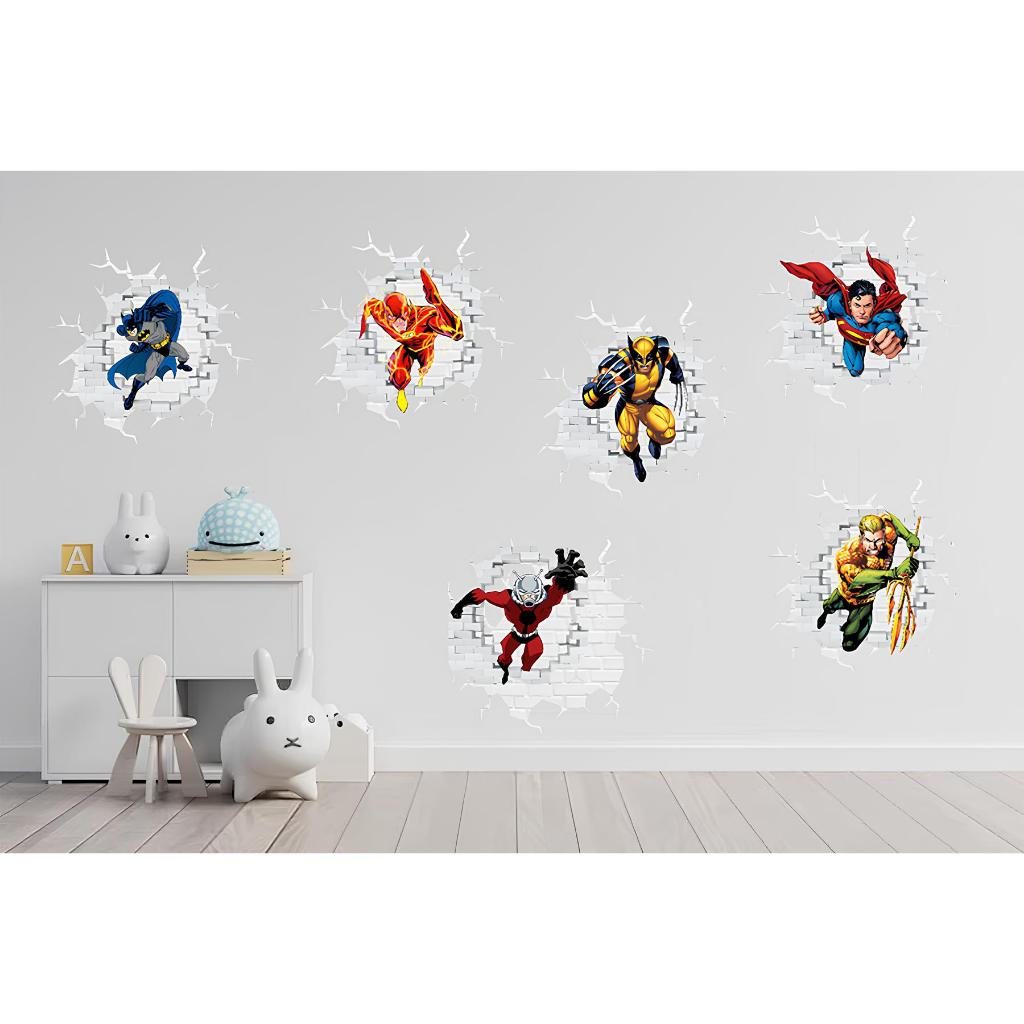 Adesivo de Parede 3D Super Herois