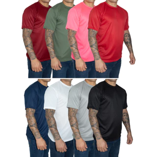 Camiseta Dry Fit Camisa Masculina Lisa Básica Casual Treino Academia Esportes Exercícios Corrida