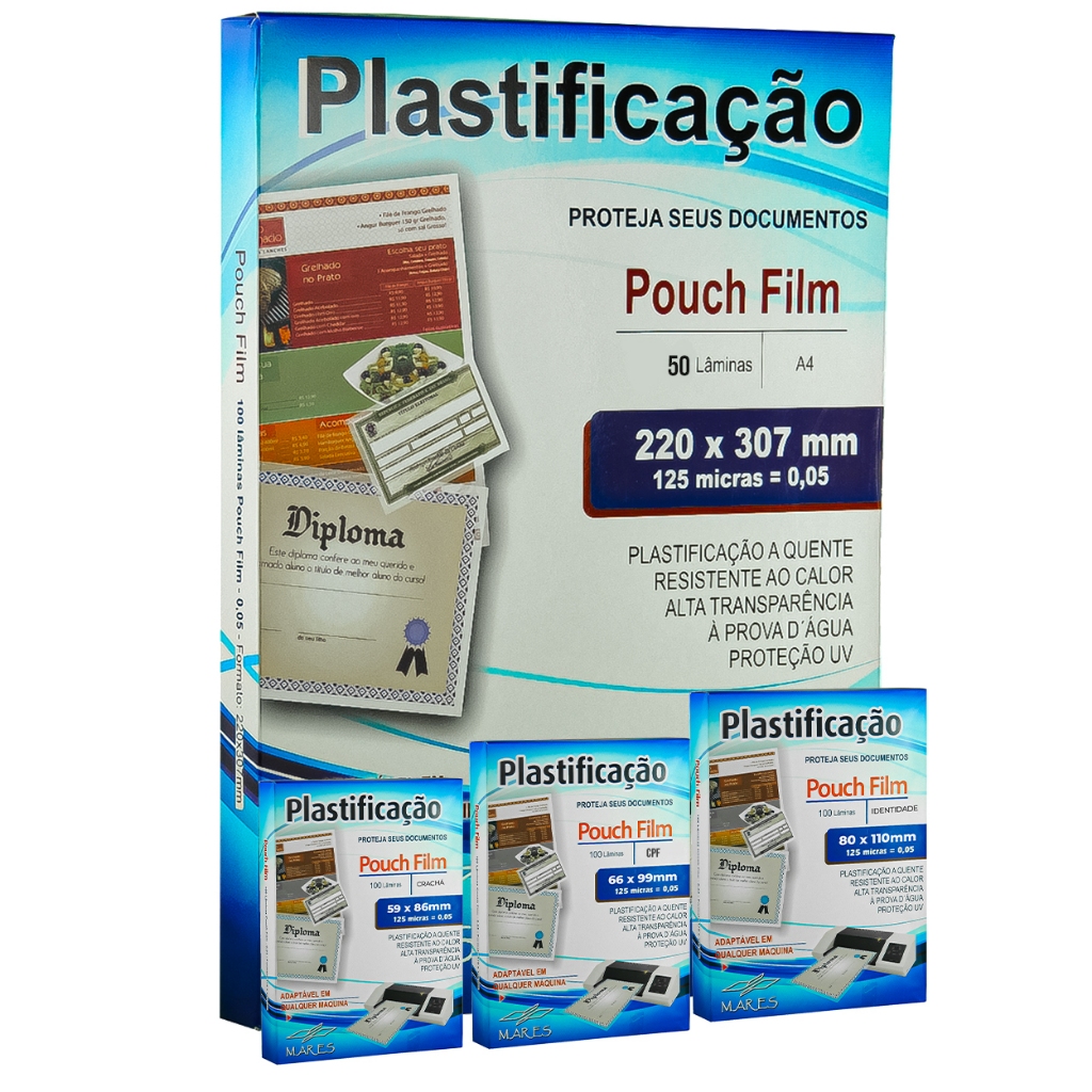 Kit Polaseal 350 unidades Plástico para Plastificação 0,05
