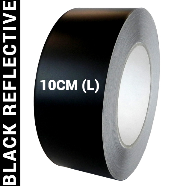 Fita Larga (10 CM) Adesiva Refletiva Automotiva Preta 1m