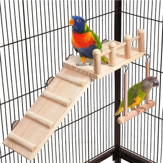 Brinquedo de pinus Escada De Escalada plataforma e balanço agaporne calopsitas canario aves em geral