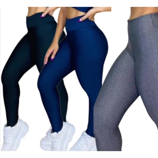 Kit 3 Calças Legging Feminina Grossa Cintura Alta Não Fica Transparente Academia Dia Dia Dança Inverno