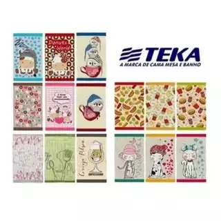 Kit 12 Pano de Prato Copa Atoalhados Teka 100% Algodão ,VEM SORTIDOS