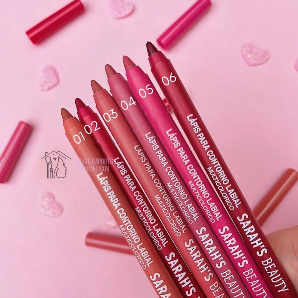 Lápis Labial Multicolorido Sarah’s Beauty Lápis de boca tons rosa, nude ...