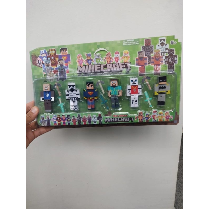 cartela com 6 bonecos diferentes do minecraft | Shopee Brasil