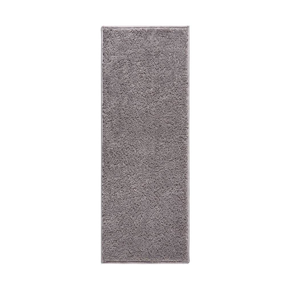 Tapete Passadeira Sala Quarto 66x230cm Antiderrapante Pelo Curto Macio Cinza