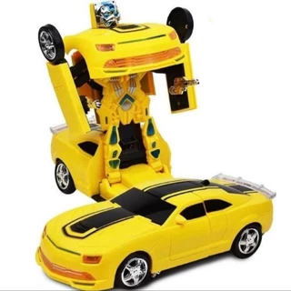 Carrinho De Brinquedo Camaro Transformers Vira Robô Com Som e Luz Criança Meninos