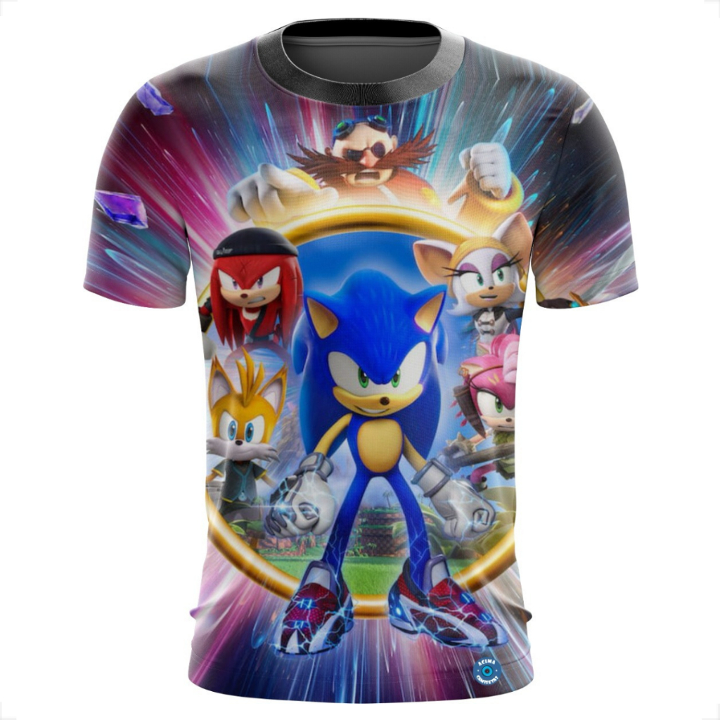 Camisa Camiseta Sonic Trajes De Festa Desenhos Em Seriados Adulto ...