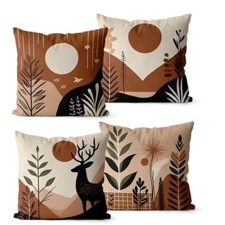 Kit 4 Capas de Almofadas Decorativas 45x45 - Terracota 01