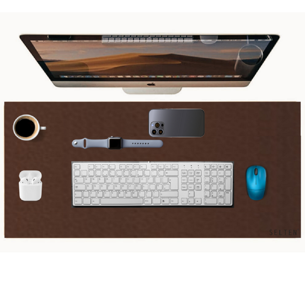 Mouse Pad Gamer Alta Qualidade Em Couro 90x40cm Cor Caramelo