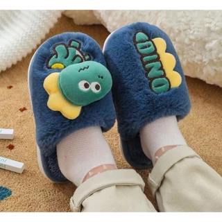Pantufa Dinossauro Dino Desenho Animado Infantil Menino Antiderrapante Peluciado Confortável
