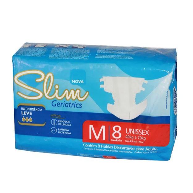 Fralda Geriátrica Slim com Barreiras e indicador de umidade M adulto ...