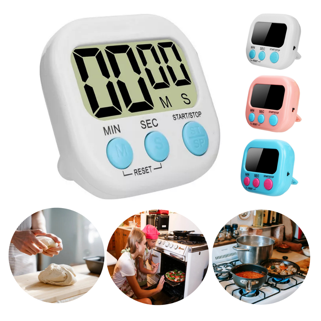 Timer Temporizador Cronometro Digital De Cozinha Mesa com Imã geladeira Números Grandes