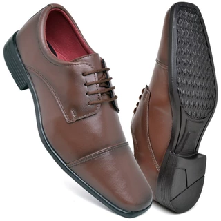Sapato Social Masculino Oxford Marrom Preto Confortável Clássico Couro De amarar Formal Dia a Dia