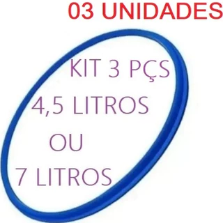 Kit 3 unidades Borracha de Silicone Azul / Anel de Vedação para Panela de Pressão 4,5 e 7 Litros / Multiuso, Clock, Globo, Fortaleza,