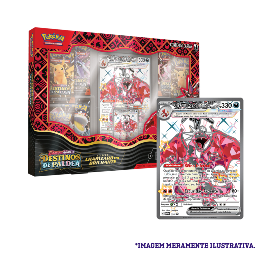 BOX DO CHARIZARD EX BRILHANTE - COPAG ORIGINAL