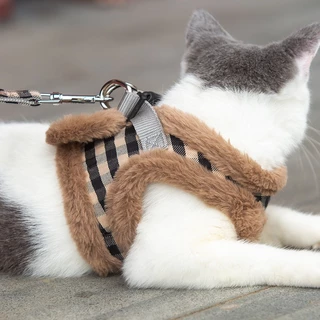 Coleira Para Cachorro Peitoral Pet Inverno Moderno Quentinho Gatos Pet Colete Tamanho (M) Com Guia M