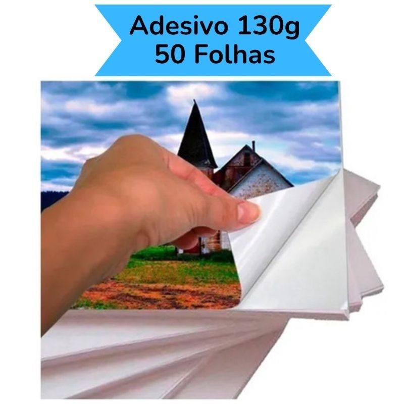 Papel Fotográfico ADESIVO A4 130g 50 Folhas Brilho Masterprint