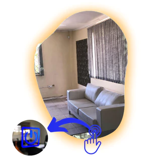 Espelho orgânico iluminação led decorativo botão touch screen banheiro 95x73 branco quente