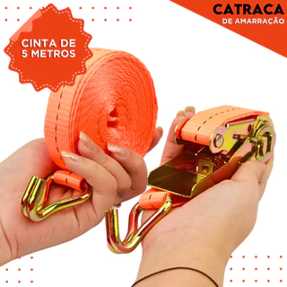 Cinta Catraca De Amarração 5 Metros Carga Até 800kg - Mazzal