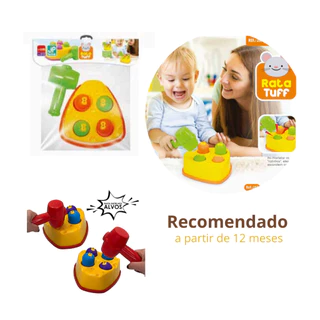 Brinquedo Bate RataTuff com Martelo para Bater - SORTIDO Bebe Infantil educativo criança