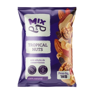 Mix Tropical Nuts 1Kg Castanha de Caju do Pará Amendoa Nozes Uva Passa Amendoim Gojiberry P&P