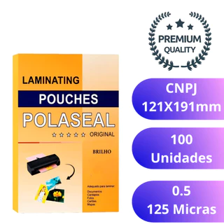 Polaseal Plástico Para Plastificação CNPJ 121X191mm 0,05mm Pouch Film 125 micras 100 Folhas em Oferta na Shopee