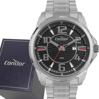 Relógio Masculino Condor Prata Original Com 1 Ano Garantia