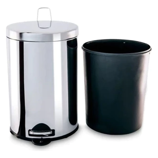 Lixeira 5 Litros Inox Com Pedal Cesto Removivel inoxidável Resistente Banheiro Cozinha Casa Pratica