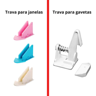 Kit 5, 10, ou 15 Trava De Segurança De Porta E Janela De Correr ou Gaveta Armário Proteção Bebê em Oferta na Shopee