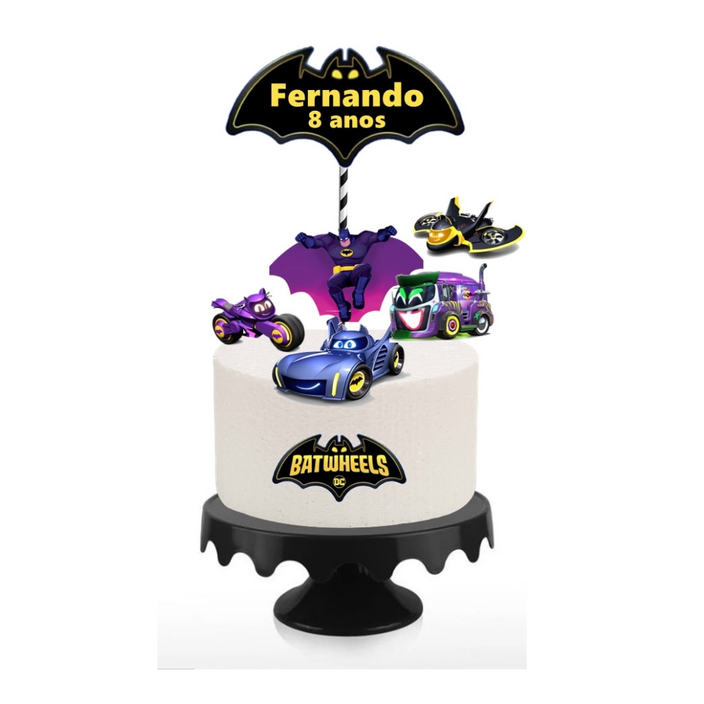 Topo de Bolo Topper de Bolo Aniversário BAT WHEELS | Shopee Brasil