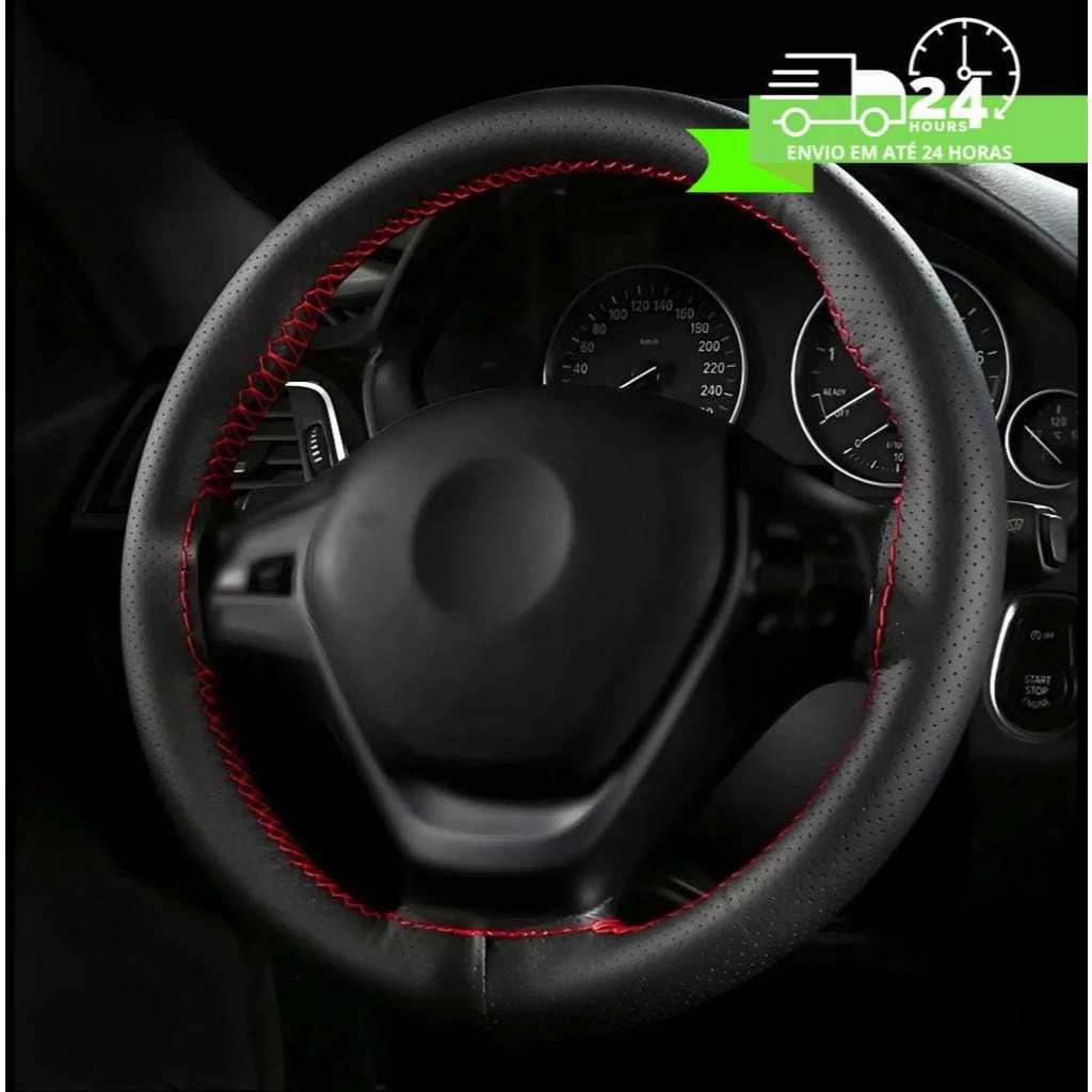 Capa Pra Volante Todos os Carros Universal Couro Ecológico de Costurar Textura Perfurado varias cores