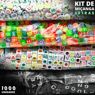 Miçangas Para Pulseira - Letras - C/1000 Peças M43 - Mazzal