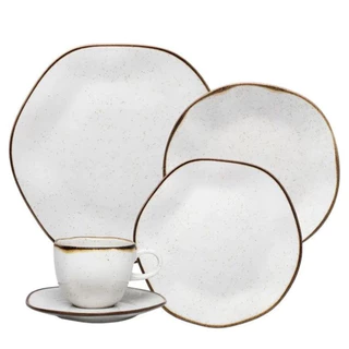 Aparelho de jantar Oxford Porcelana 20 peças maresia, areia