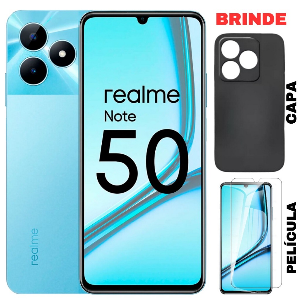 Smartphone Realme Note 50 256/4GB 128GB/4GB 64/3GB Ram - 1 Ano de Garantia Original Lacrado