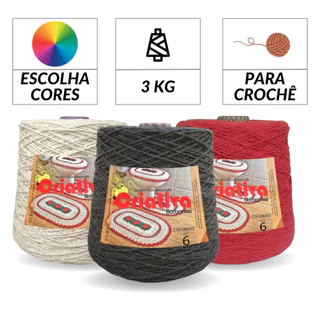 Kit 3 Unidades Barbante Criativa 1Kg N.º 6 Cores Predefinidas em Oferta na Shopee