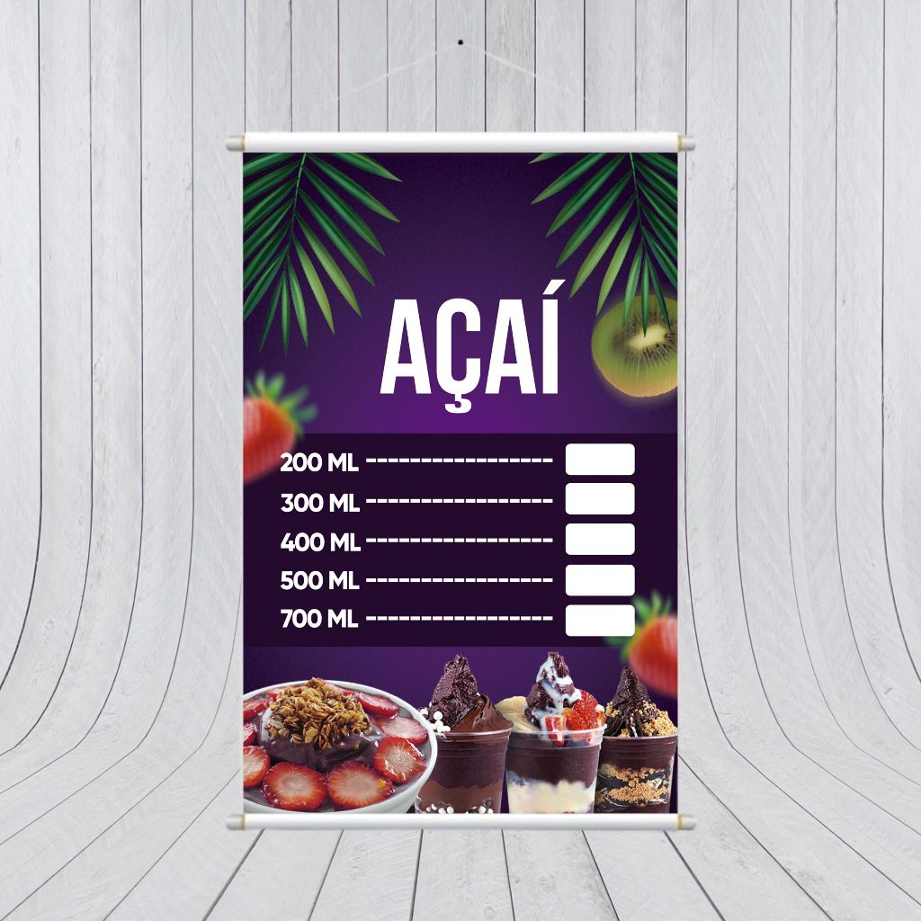 Banner Personalizado Placa Açaí