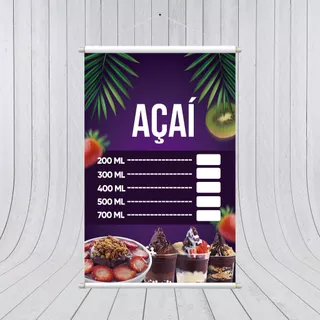 Banner Personalizado Placa Açaí