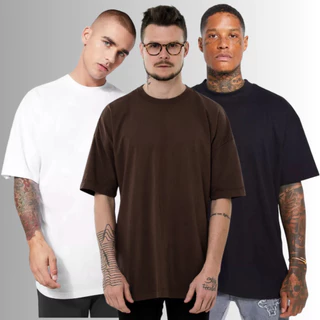 Camiseta Oversized Masculina Básica Streetwear Skate Feminina Larga Algodão Skatista
