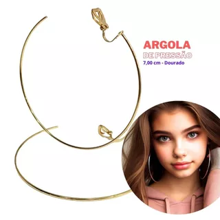 MAXI ARGOLA FINA de 7,00 cm - PRODUTO BRASILEIRO. PRATEADO e DOURADO