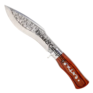 Faca Pesca Caça Churrasco Kukri Fulltang Aço Inox Com Bainha