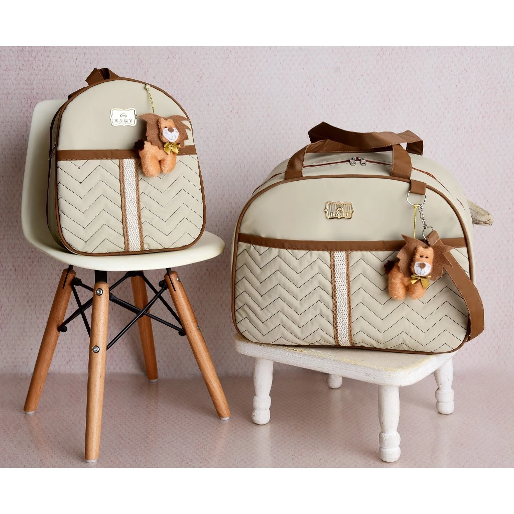 Kit Bolsa de Bebê 2 Peças: Mala Maternidade Espaçosa, Mochila Prática e Excelente Custo-Benefício para o Dia a Dia