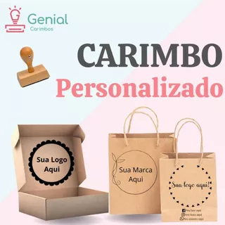 Carimbo Personalizado Com a Sua Logo para Sacola Kraft / Tecido / - de 2cm a 9,5cm