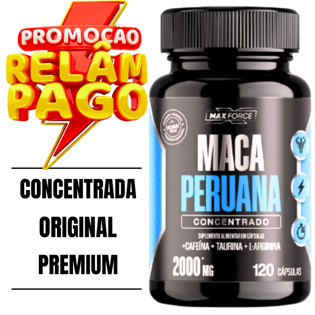 Suplemento Mac.Peruana Concentrada Original 120 Cápsulas 2000mg/Porção Com Ativos Estimulantes Qualidade Premium