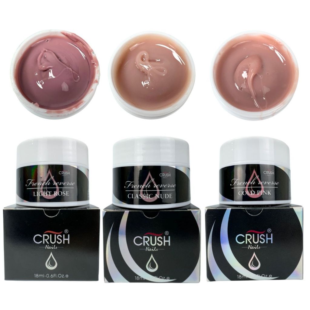KIT 3 Gel de Unha 18ml Crush Profissional French Reverse Para ...