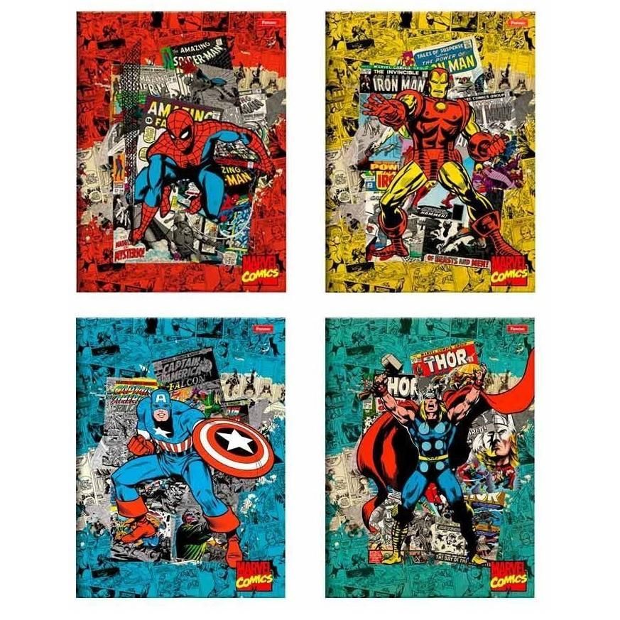 Caderno Brochurão Grande Marvel Comics 80Fls - Foroni Capa Dura