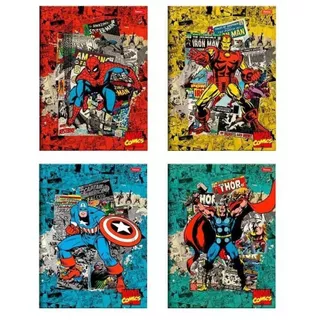 Caderno Brochurão Grande Marvel Comics 80Fls - Foroni Capa Dura